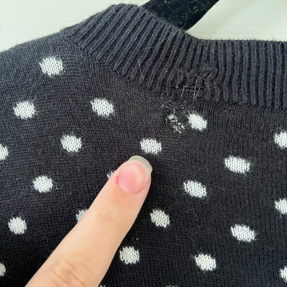 Ralph Lauren Black and White Polka Dot Cardigan - Picture 4 of 4